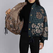 Load image into Gallery viewer, The Scrimshaw Skeleton Silk Reversible Bomber Jacket
