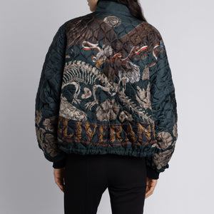 The Scrimshaw Skeleton Silk Reversible Bomber Jacket