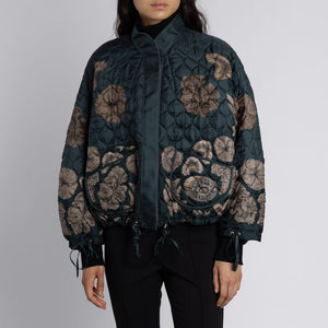 The Scrimshaw Skeleton Silk Reversible Bomber Jacket