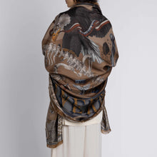 Load image into Gallery viewer, The Scrimshaw Skeleton Rectangular Silk Scarf
