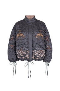 The Wolf You Feed Silk Reversible Bomber Jacket