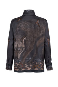 The Wolf You Feed Tie-Neck Silk Blouse