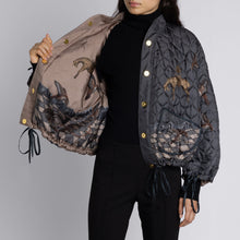 Load image into Gallery viewer, The Wolf You Feed Silk Reversible Bomber Jacket
