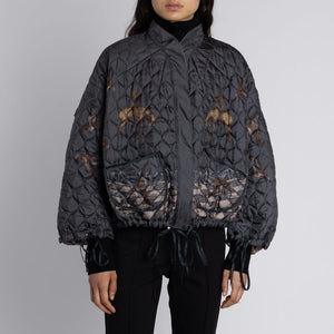 The Wolf You Feed Silk Reversible Bomber Jacket