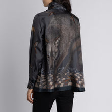 Load image into Gallery viewer, The Wolf You Feed Tie-Neck Silk Blouse
