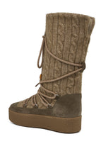 Load image into Gallery viewer, Vermont Suede Woolen Knit Winter Boot Khaki
