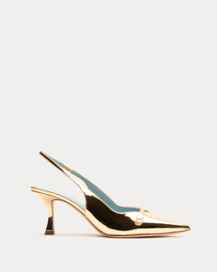 Vivian Pearl Pump Mirror Leather Gold