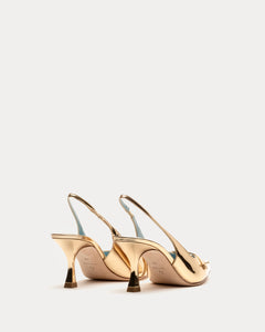 Vivian Pearl Pump Mirror Leather Gold