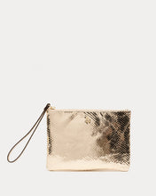 Load image into Gallery viewer, Metallic Snake Leather Wristlet
