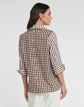 Load image into Gallery viewer, Aileen 3/4 Sleeve Stripe-Gingham Blouse
