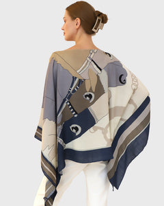 Agatha Cashmere Printed Poncho