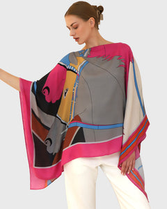 Agatha Cashmere Printed Poncho