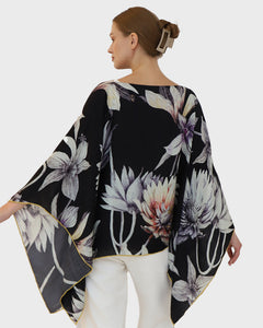 Dahlia Cashmere Printed Poncho