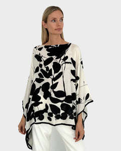 Ortensia Printed Cashmere Poncho