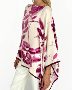 Ortensia Printed Cashmere Poncho