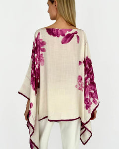 Ortensia Printed Cashmere Poncho