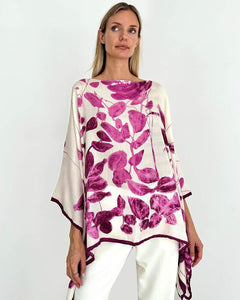 Ortensia Printed Cashmere Poncho