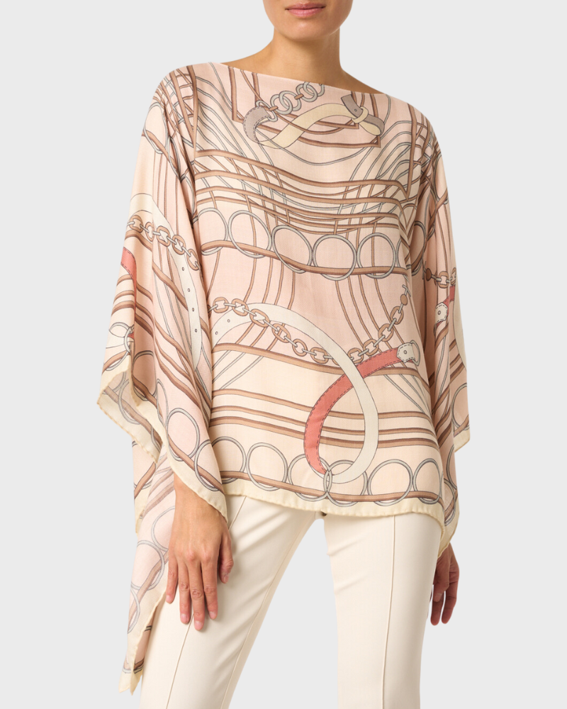 Venezia Cashmere Printed Poncho