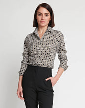 Load image into Gallery viewer, Diane Long Sleeve Geometric Tile Print Fitted Shirt
