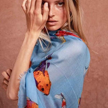 Load image into Gallery viewer, Koi Handprinted Cashmere Scarf
