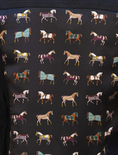 Load image into Gallery viewer, Equine Elegance Black Denim Jacket
