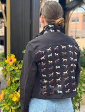 Load image into Gallery viewer, Equine Elegance Black Denim Jacket
