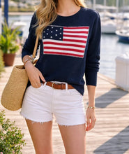 Load image into Gallery viewer, Lightweight True Whipstitch USA Flag Sweater
