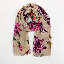 Load image into Gallery viewer, Floral Cashmere Scarf

