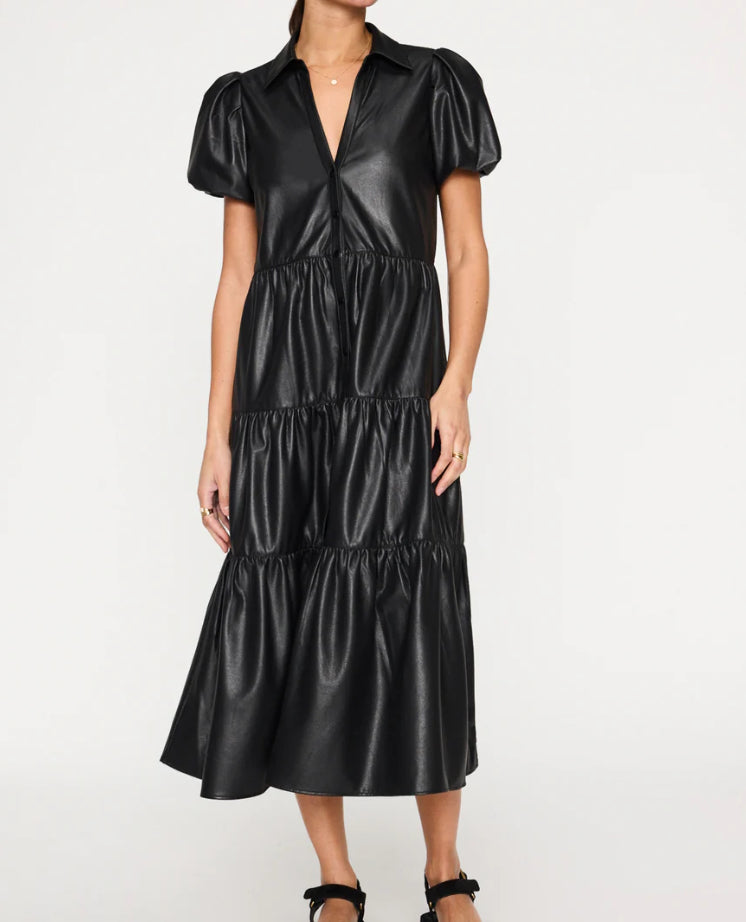 brochu walker vegan leather dress The Havana Vegan Leather Dress, L, Black Onyx | Women's Dresses-Jumpsuits