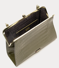 Load image into Gallery viewer, Jackie Frame Bag Croc Embossed Leather Olive
