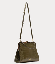 Load image into Gallery viewer, Jackie Frame Bag Croc Embossed Leather Olive
