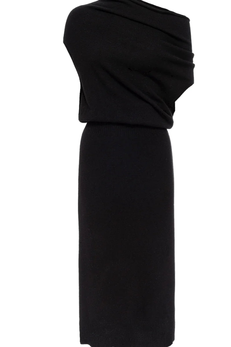 off shoulder cashmere dress Peris Off-Shoulder Maxi Cashmere Dress