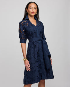 Luca Elbow Sleeve Embroidery Dress