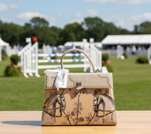 Load image into Gallery viewer, Marquise Paris Recontre Equestre Top Handle Shoulder Bag Pearl Suede
