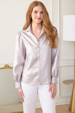 Load image into Gallery viewer, Collette Liquid Metallic Long Sleeve Blouse
