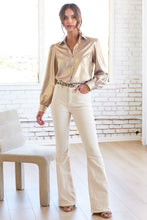 Load image into Gallery viewer, Collette Liquid Metallic Long Sleeve Blouse
