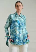 Load image into Gallery viewer, Corisca Green Silk Printed Shirt
