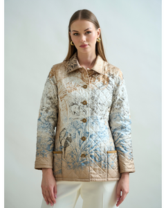 Safari Silk Printed Quilted Jacket