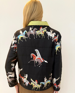 American Indian Silk Printed Quilted Jacket