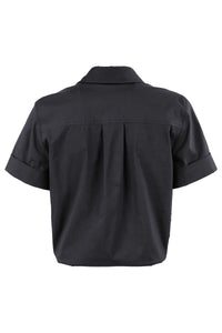 Alli Silky Poplin Twist-Hem Top
