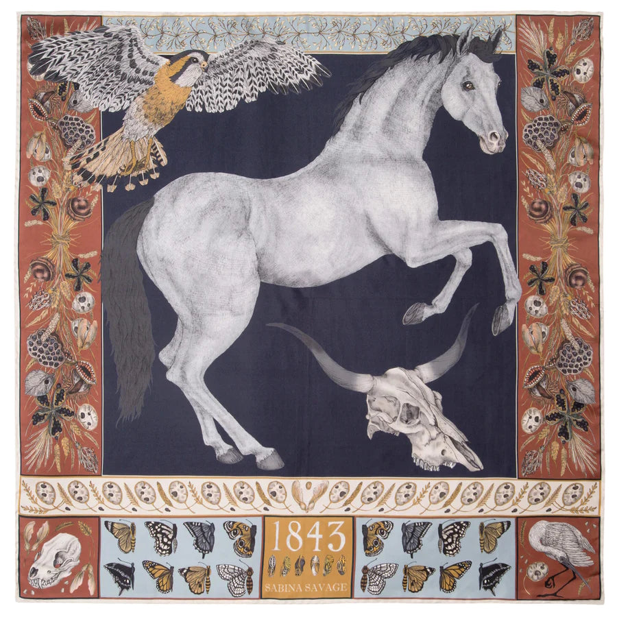 Texas Stallion Silk Twill Scarf