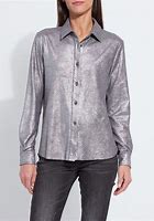 Connie Patent Foil Vegan Suede Shacket