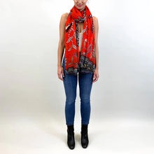 Load image into Gallery viewer, Wildlife Handprinted Cashmere Scarf
