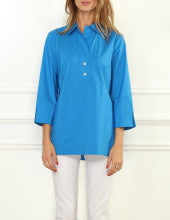 Load image into Gallery viewer, Aileen 3/4 Sleeve Button Back Tunic w Shirt Collar
