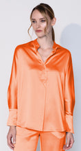 Load image into Gallery viewer, Armede Band Collar Blouse in 100% Silk Sateen
