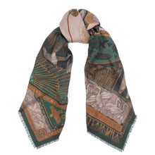 Load image into Gallery viewer, The Heralds of Horus Wool Silk Scarf

