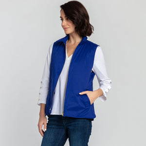 Lauren Reversible Dot Print to Solid Vest