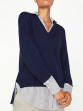 Load image into Gallery viewer, Looker Layered V-Neck Sweater Stripe

