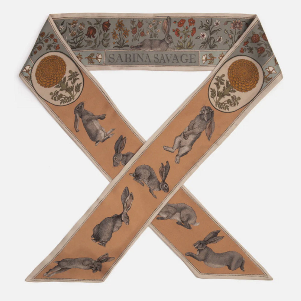 The Rabbits and the Elephant Large Silk Ribbon