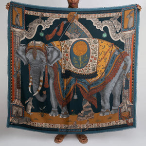 The Rabbits and the Elephants Silk Twill Scarf